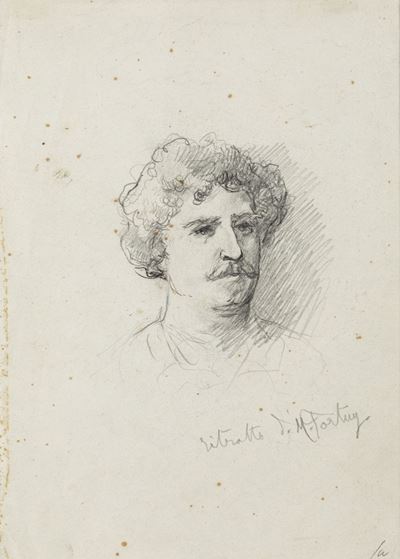 Ritratto di Mariano Fortuny - matita su carta