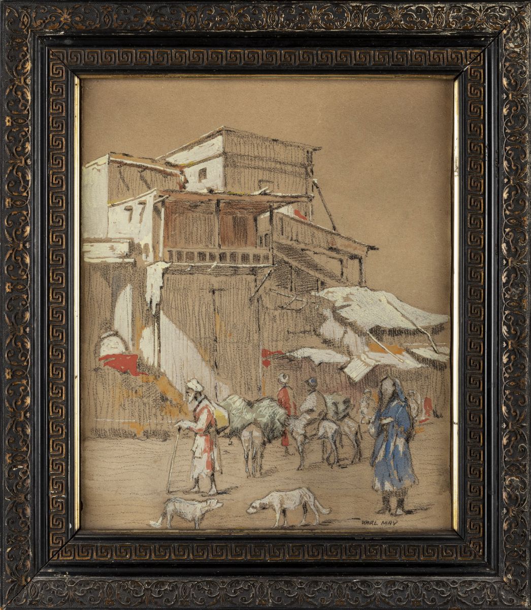 Karl May (scuola Europea, Fine del XIX-inizi del XX Secolo) - Coppia di vedute di Samarcanda, car...