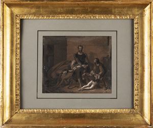 Count Ugolino with his children (from the painting by Giuseppe Diotti)