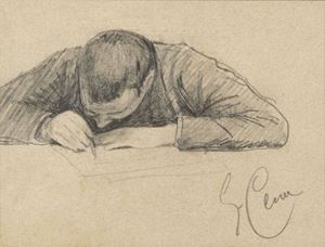 Giovanni Cena che scrive