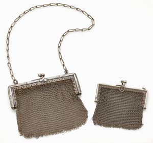 LOTTO DI DUE BORSETTE IN ARGENTO