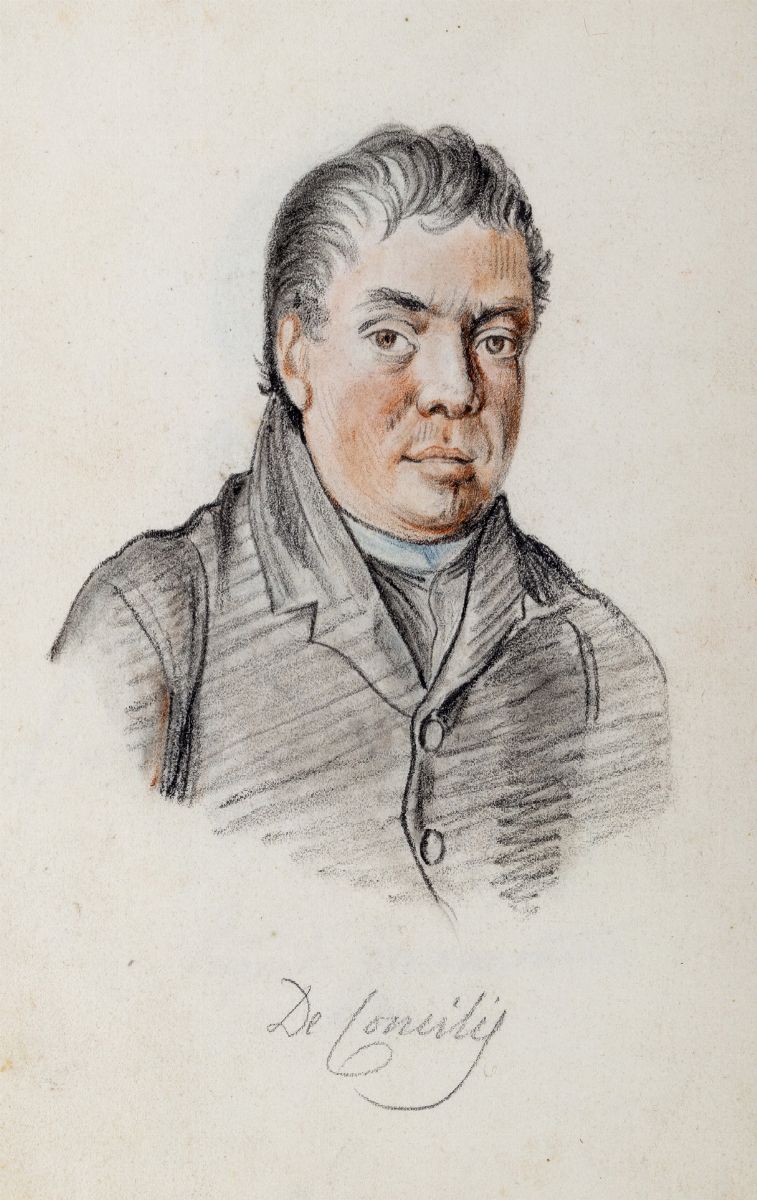 Scuola Napoletana, Inizi del XIX Secolo - Ritratti di notabili napoletani, carboncino e sanguigna...