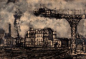 Periferia con fabbrica