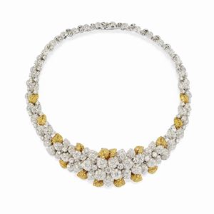  - A 18K white gold and diamond important necklace