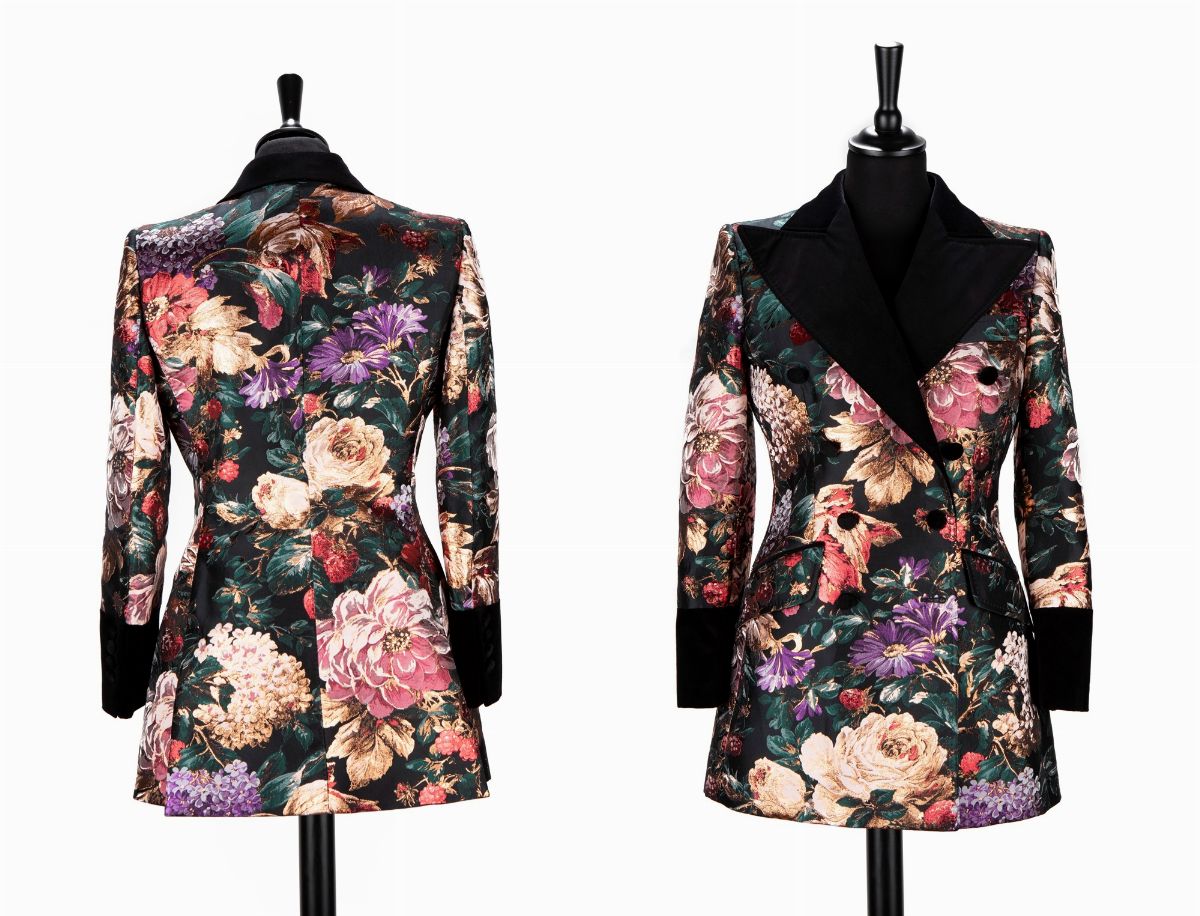 Dolce & Gabbana - Giacca doppiopetto in tessuto jacquard floreale