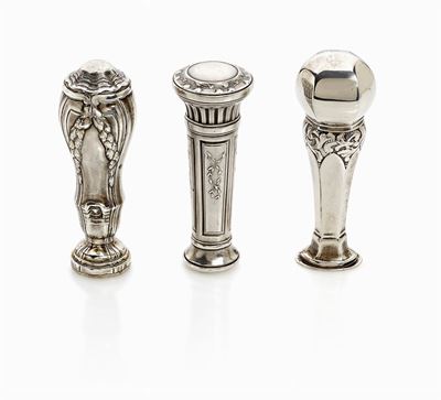 Sigilli d'epoca in argento, lotto di tre pezzi