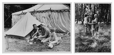 Sesto Congresso Mondiale Nudisti - Due stampe vintage alla gelatina ai sali d’argento, 1958