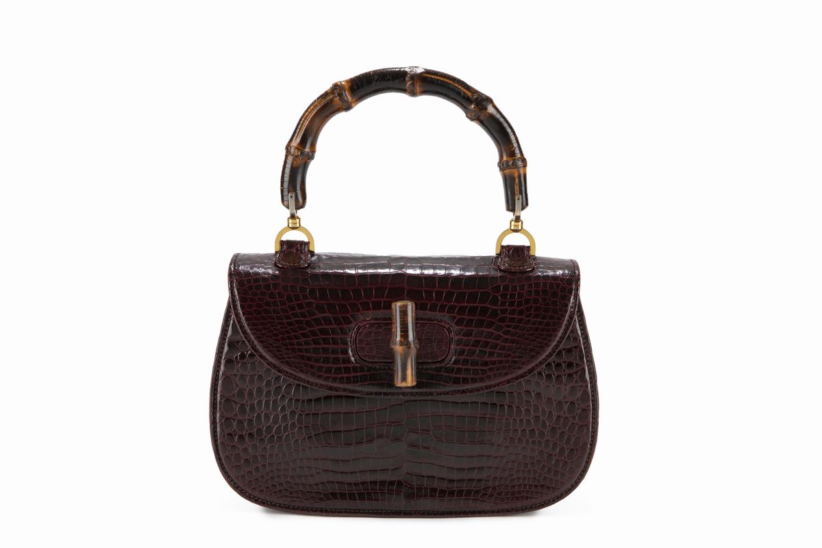 Gucci Crocodile Bamboo bag Luxury Fashion Finarte casa d aste