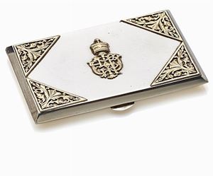 SCATOLA PORTASIGARETTE IN ARGENTO E ORO, RUSSIA, FINE SECOLO XIX