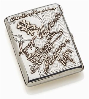 A russian silver and gold cigarette case, end 19th century