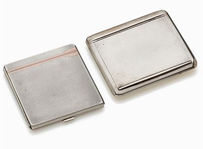 Due scatole portasigarette in argento, Birmingham, circa 1936