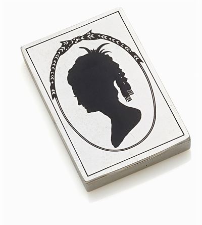 Scatola portasigarette in argento e smalto, Francia, fine XIX secolo