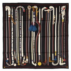 Hermès - Les Cannes Silk Twill scarf