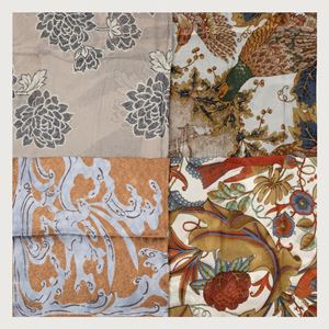 Lotto composto da tre gran foulard e un foulard