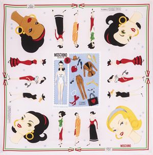 Printed Silk Moschino Doll scarf