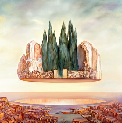 L'isola, olio su tela, 1974