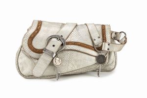 Python leather shoulder strap Gaucho bag
