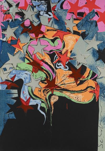 Tutte Stelle, serigrafia su cartoncino, cm 96 x 67, prima metà anni '70