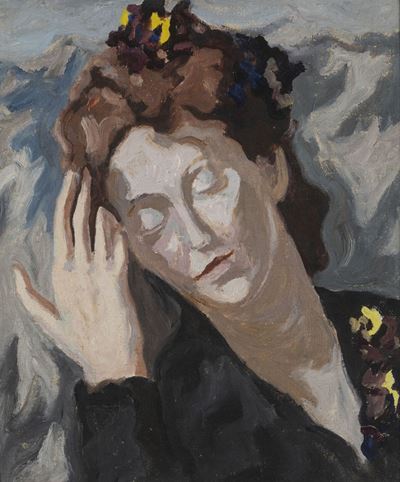 Ritratto di dormiente, olio su tela
