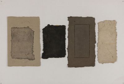 Trasparenza 21B, tecnica mista e terracotta su carta