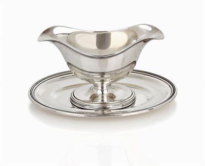 Ricci, Saliera con piatto in argento, Alessandria, 1950-1967