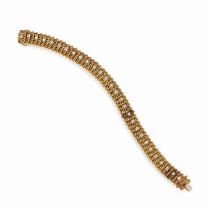A 18K yellow gold and diamond bracelet, Bulgari