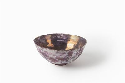 Coppetta in ceramica smaltata policroma