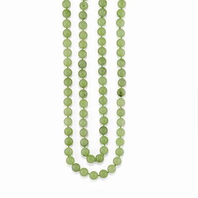 Collana in oro giallo 18K con giadeite