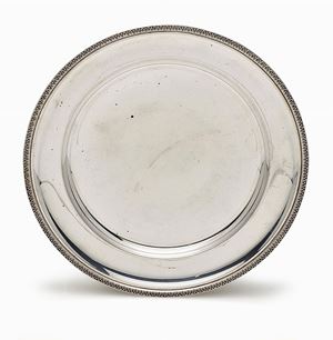 PIATTO IN ARGENTO, MILANO, PER CALDERONI GIOIELLI, 1950-67