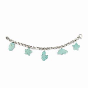  - Bracciale charms con pasta di turchese