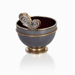 COPPA IN ARGENTO E RESINA, MESSULAM, MILANO, 1930-44