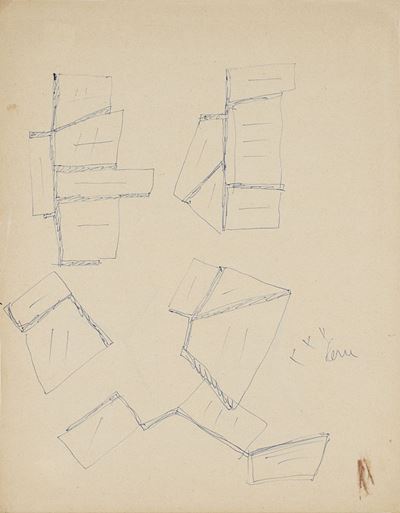 Studi per scultura, biro su carta
