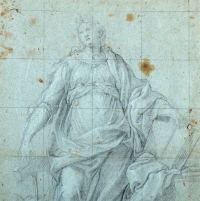 Lotto di Due Disegni Raffiguranti Studi di Figure Femminili