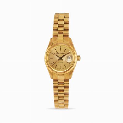 Orologio da donna in oro giallo 18K con quadrante champagne