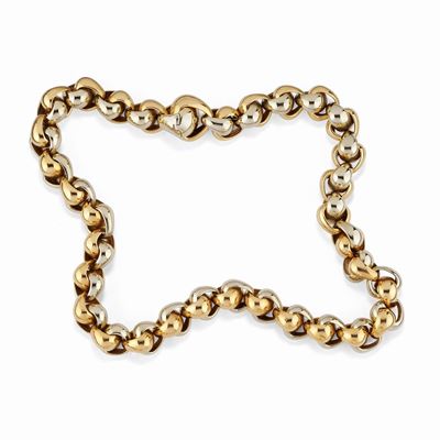 Collana in oro bicolore, 18K, 1980 circa