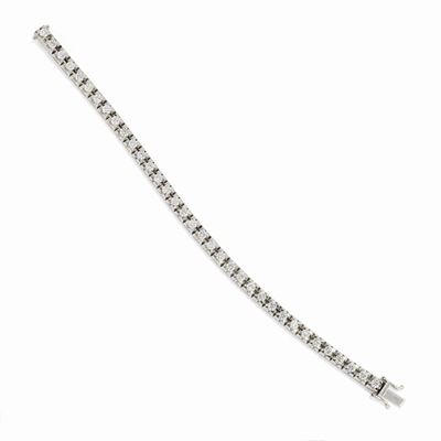 Bracciale tennis in oro bianco 18K con diamanti taglio brillante, ct 4,12