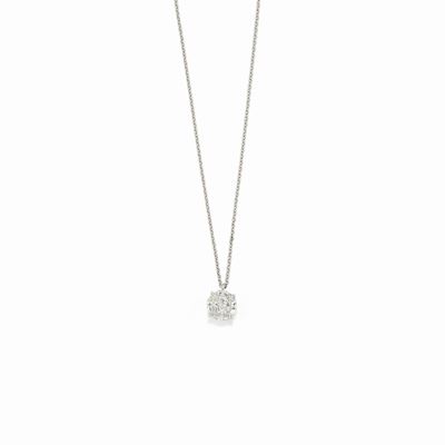 Pendente in oro bianco 18K con diamanti, ct 1,02