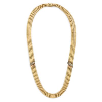 Collana in oro giallo 18K e diamanti, circa 1950-60
