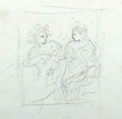 Tre Disegni con Studi di Figure Femminili