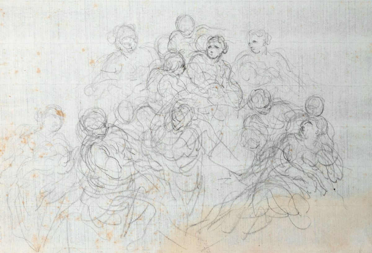 Ottavio Dandini - Tre Disegni con Studi di Figure Femminili