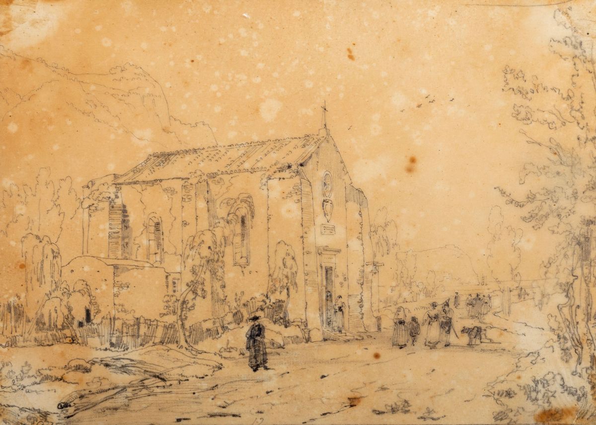 Antonio Senape - Lotto di tredici vedute di Ischia, Capri e altre località del Regno di Napoli, m...