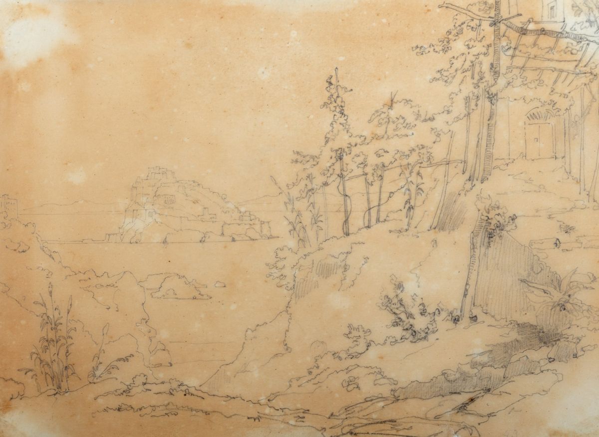 Antonio Senape - Lotto di tredici vedute di Ischia, Capri e altre località del Regno di Napoli, m...