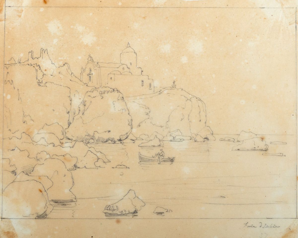 Antonio Senape - Lotto di tredici vedute di Ischia, Capri e altre località del Regno di Napoli, m...