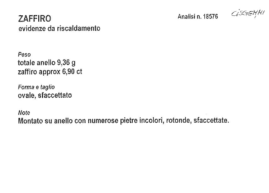Anello in oro bianco 18K con zaffiro ovale e diamanti