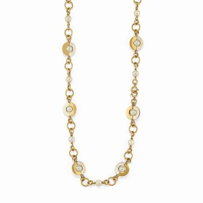 Collana in oro bicolore 18K con perle coltivate