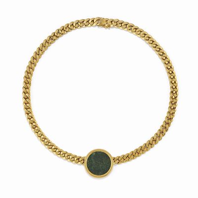 Collana con moneta romana in oro giallo 18K