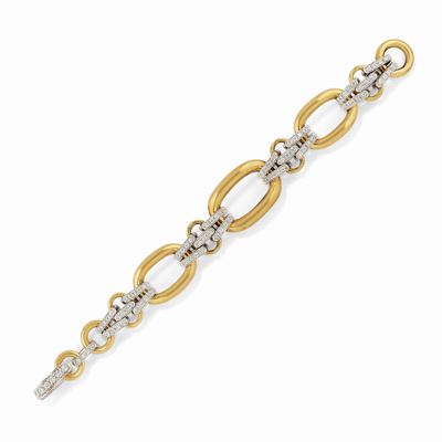 Bracciale in oro bicolore 18K con diamanti, circa 2,50 ct