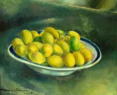 Egg Plums (prugne), olio su tela