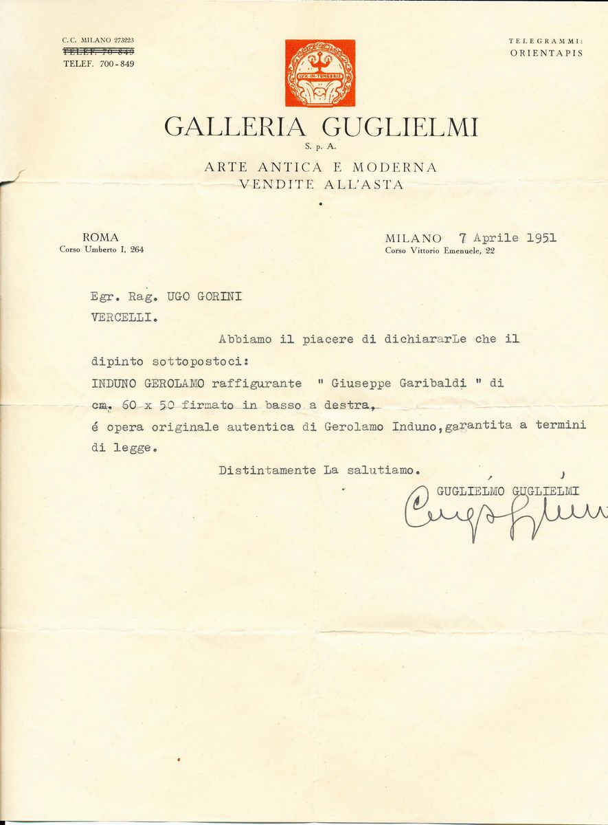 Gerolamo Induno - L'eroe di Due Mondi, olio su tela, cm 60 x 50