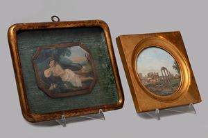 Lotto di due miniature, secolo XIX
